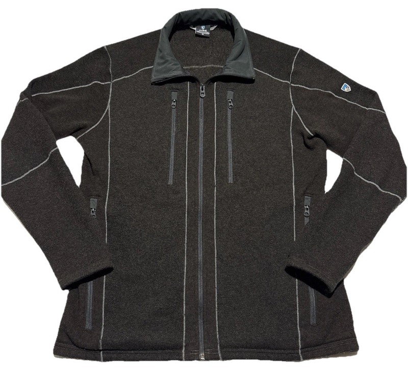 Kuhl Interceptr Fleece Jacket Mens Medium Brown Full Zip Lined 3115