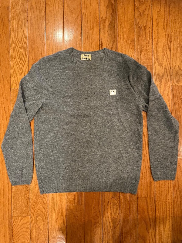 Acne Studios Wool Sweater Gray Size Medium (flaws)
