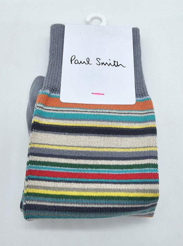 Paul Smith Signature Stripe Grey Socks Made in England Great gift AMSTRP-76 314