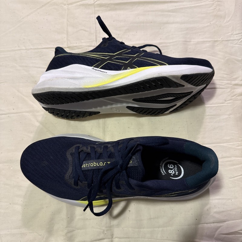 ASICS Men’s Versablast 4 Running Shoes-Navy Blue/Yellow-Size: 9