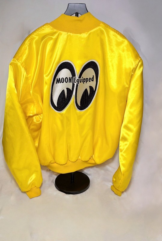 Vintage 1980s MOON Equipped Satin Bomber Jacket – Windless USA XL Extremely Rare