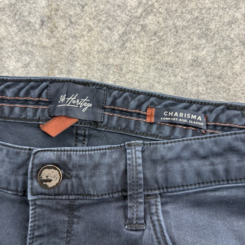 34 Heritage Charisma Pants Mens 36x32 Blue Twill Comfort Rise Classic Stretch gallery