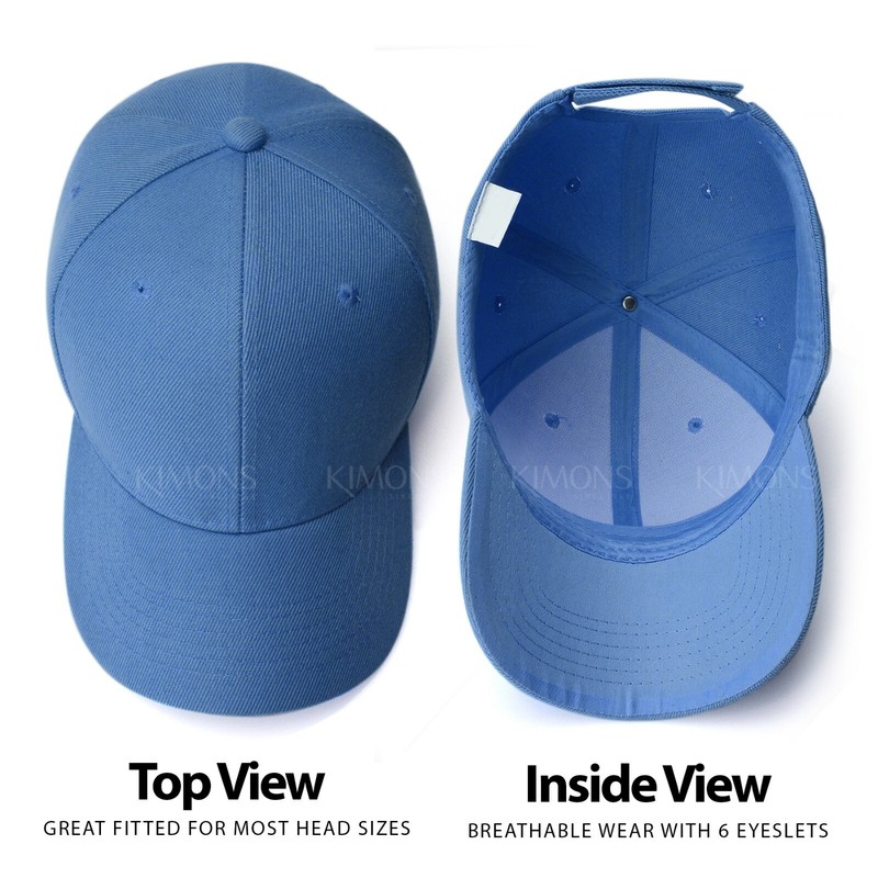 Plain Baseball Cap Solid Color Blank Army Hat Ball Men Women Hook-N-Loop VC wool gallery
