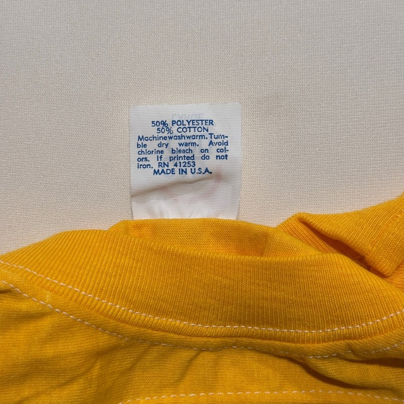 Vintage Cal Cru Adult L Yellow Lot (6) Football Jersey 50/50 T-shirts Blanks NOS gallery