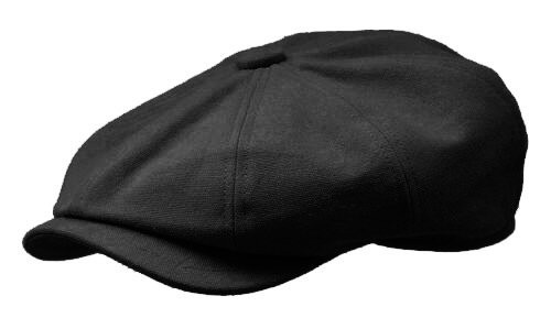 ROOSTER Cotton Canvas Newsboy Gatsby Cap Flat Driving Ivy Cabbie Hat Golf Black