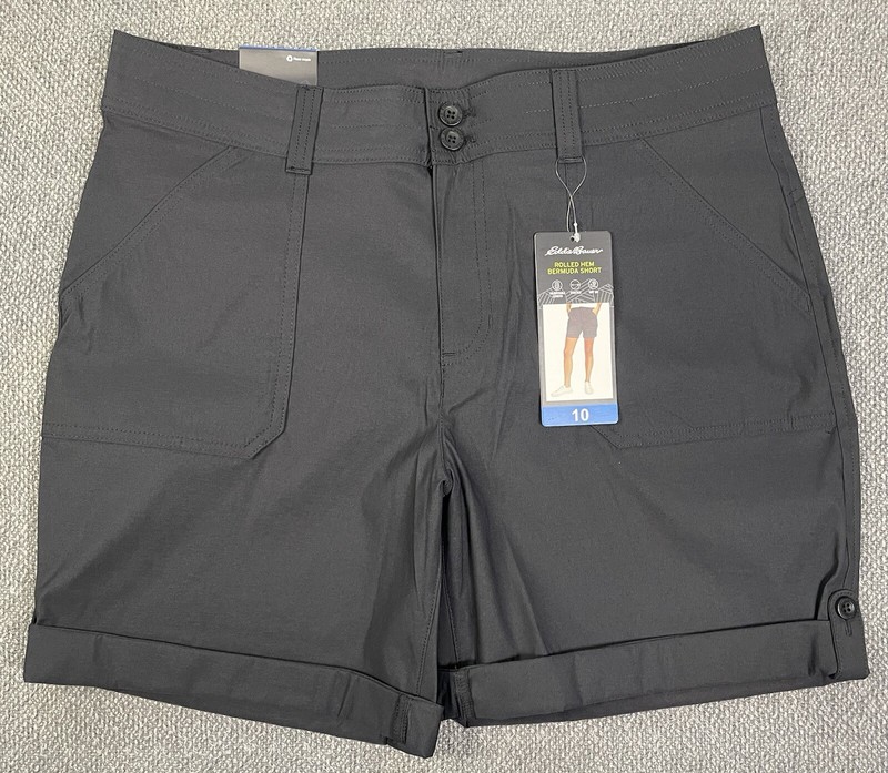 Eddie Bauer Women's Rolled Hem Bermuda Shorts Black or Red Pick Your Size NWT gallery