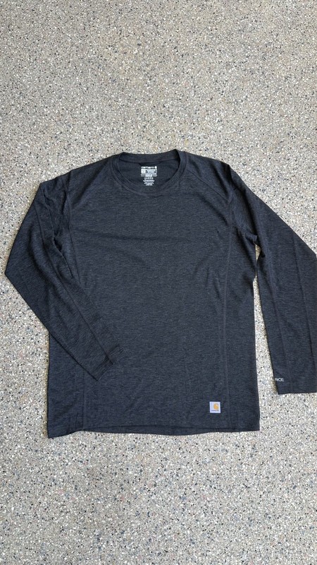 CARHARTT MENS LIGHTWEIGHT FORCE LONG SLEEP SHIRT DARK GREY SIZE 2XL XXL PRE LOVE