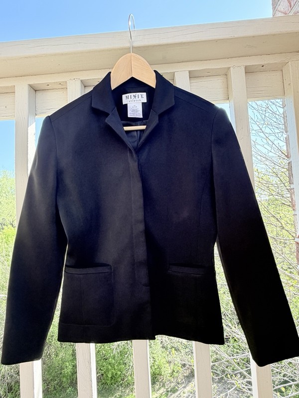 MIXIT Stetch Women’s Blazer Suit Business Black Tailored Size 4P Petite