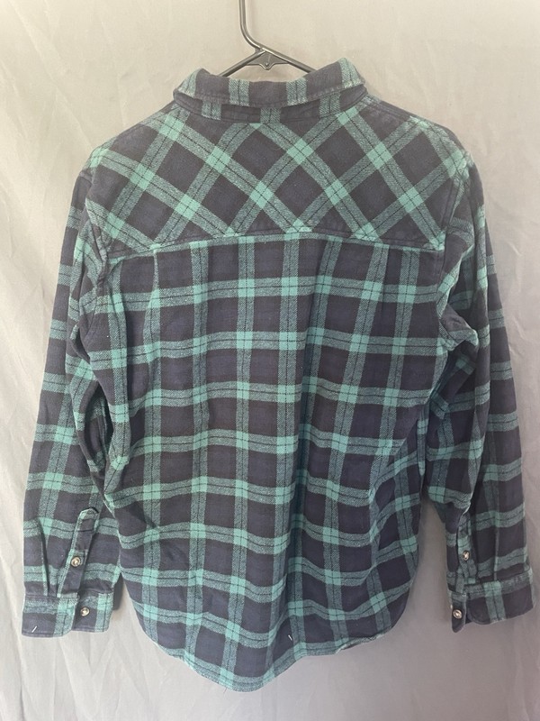 Rare Full Send Script Logo Green Flannel Button Shirt Grunge Nelk Boys Men’s L gallery