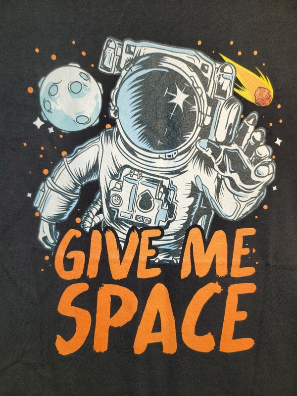 NWT Gildan T-Shirt Unisex Size Large Give Me Some Space Black Crew Neck