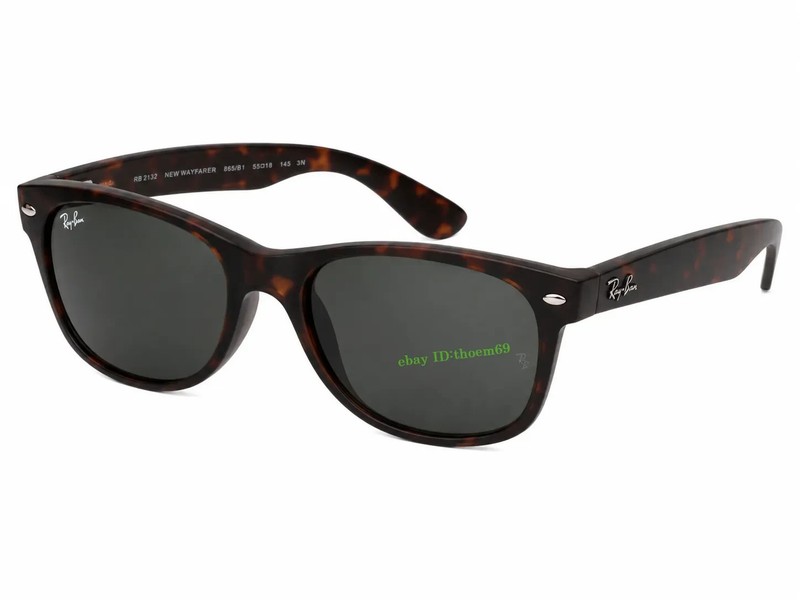 RAY-BAN NEW WAYFARER RB2132 865/B1 55MM SUNGLASSES Dark Grey LENS Matte Havana gallery