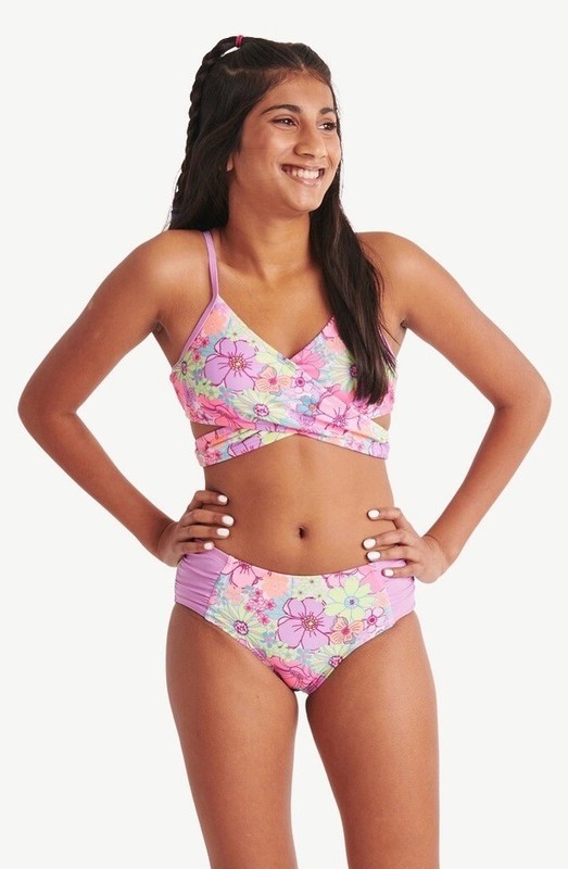 👙Justice Girls Beach Bikini Set Bathing Floral Swim Suit Charisma XS (5-6) 🆕