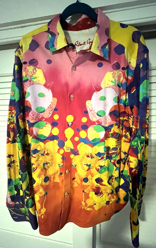 Robert Graham»Crystal Ship» RARE Long Sleeve Shirt Sz. 2XL #421 of 752 Skull