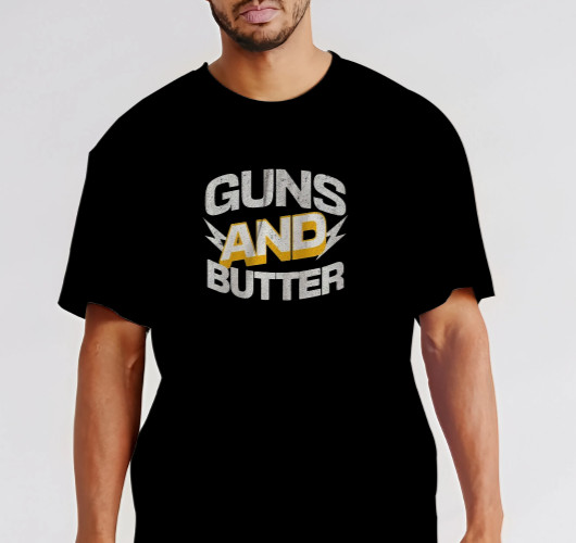 GUNS AND BUTTER Retro Logo T-Shirt Sizes S-5XL