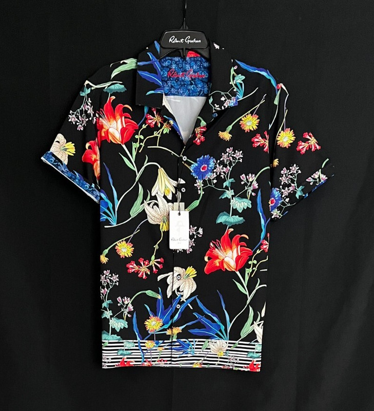 Robert Graham BOTANIC HEAVEN Large Classic Fit Short Sleeve Shirt NWT $188 L