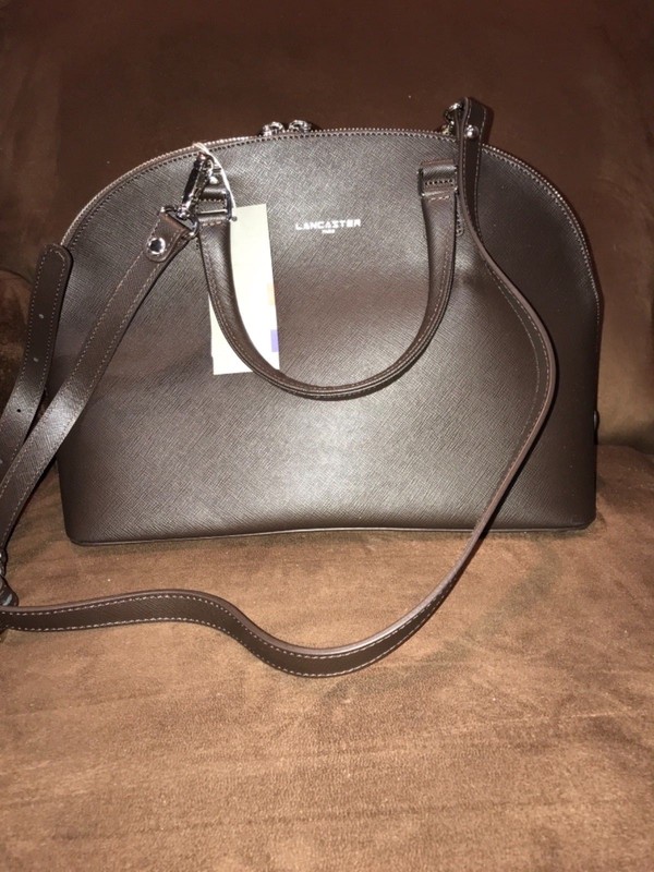 LANCASTER PARIS BAG ADELE 421-47-CAFE COW LEATHER BEAUTIFUL BROWN STRAP/HANDLES