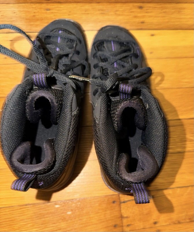 Nike Little Foamposite One Eggplant Purple Sneakers, Size 3Y FJ1256-001 gallery
