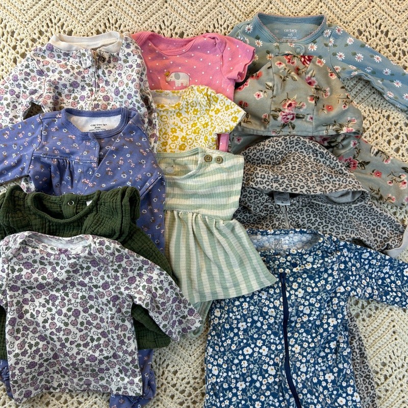 0-3m Baby Girl Clothing Lot Nicole Miller Carters Cloud Island Cat & Jack Bundle
