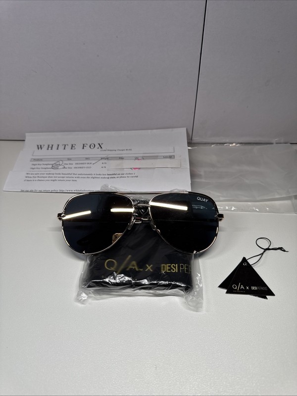 Quay Australia x Desi High Key Gold Sunglasses – Brand New! See description!