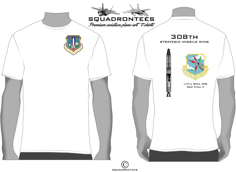 308th SMS Strategic Missile Wing Squadron T-Shirt, USAF Licensed Product