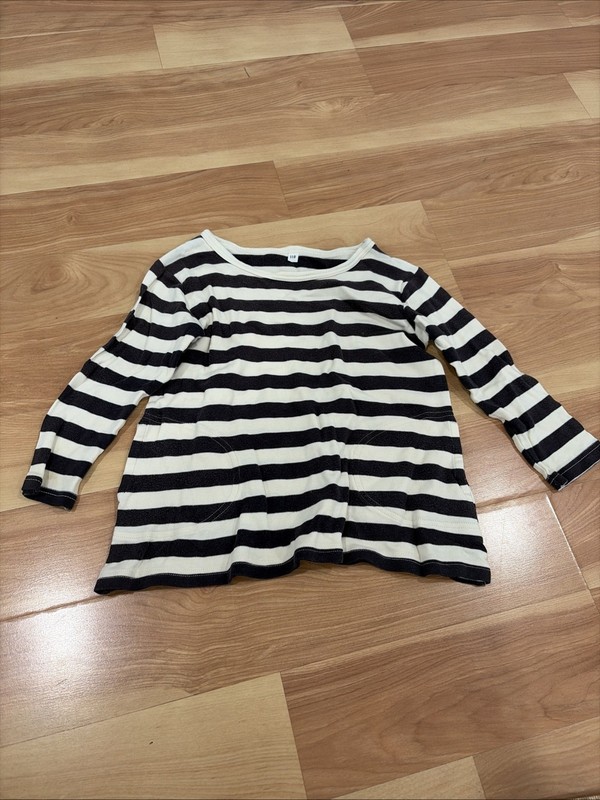 Kids Long Sleeve Striped Shirt Size 4T (110cm) Pocket Casual Button Up _G005