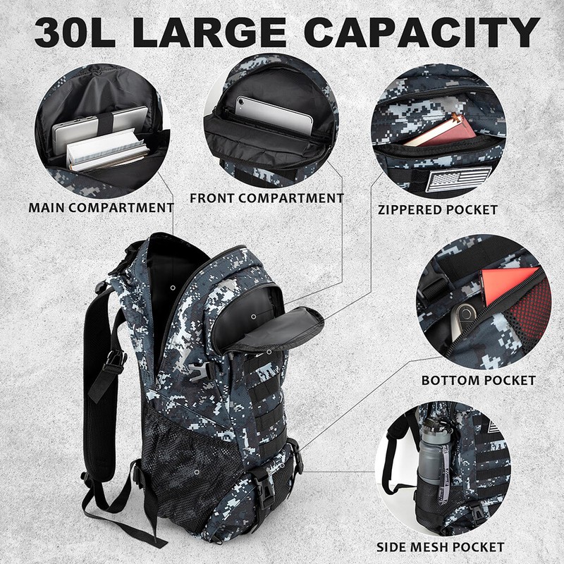 Outdoor Military Tactical Backpack Waterproof Rucksack Camping Hiking Bag gallery