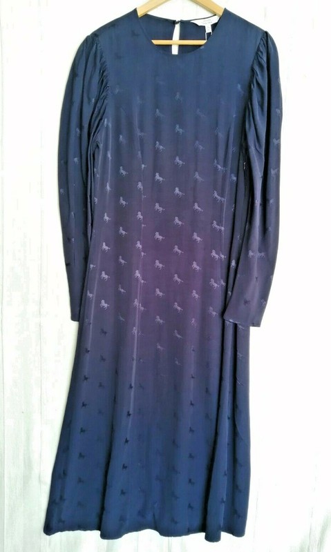 And & Other Stories Paris Atelier Beautiful Royal Blue Dress Eur 44 Stallion