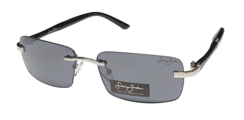 NEW SEAN JOHN SJS3019 SUNGLASSES 0-0-0 MENS RIMLESS 081 RECTANGULAR METAL &