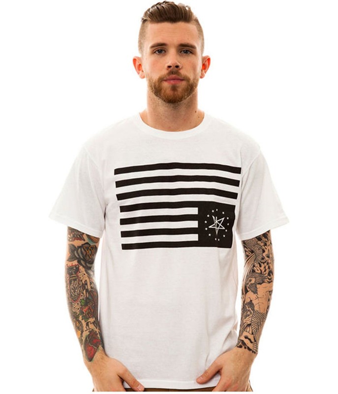 Black Scale Mens The Black Rebels Graphic T-Shirt, White, Small