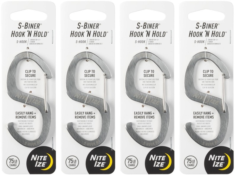 Nite Ize S-Biner Stainless Steel Hook ‘N Hold (4-Pack)