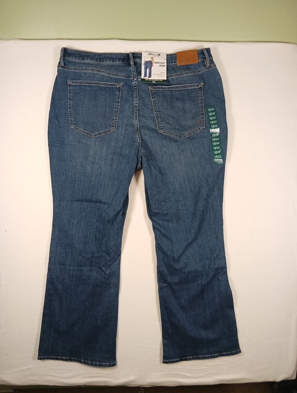NWT Seven7 18W High Rise Slim Boot Jeans Ocean Drift Stretch Plus Size Denim