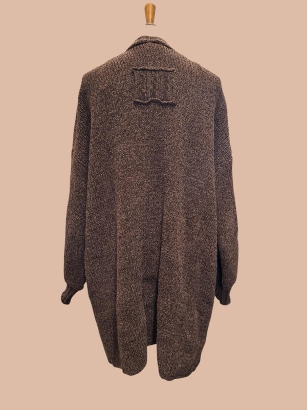 POL Brown Open-Front Knit Cardigan with Pockets #306 gallery