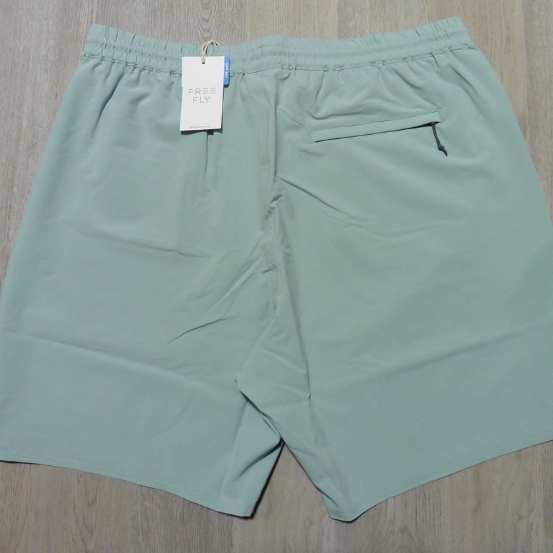 FREE FLY Mens M MEDIUM ANDROS SHORTS OCEAN MIST GREEN STRETCH TRUNK FISHING SWIM gallery