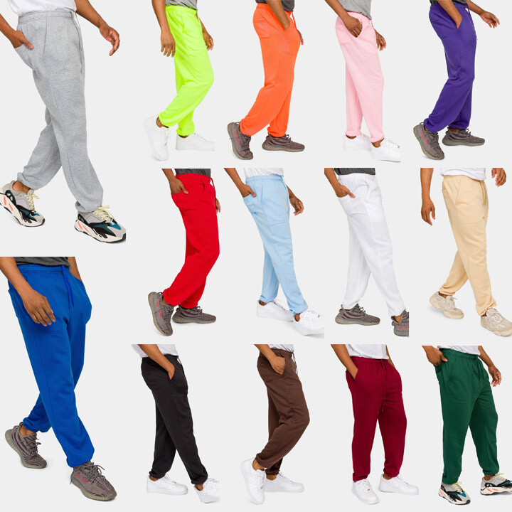 Men’s Workout Lightweight Fleece Drawstring Elastic Cuff Sweatpants FL78-VICTORI