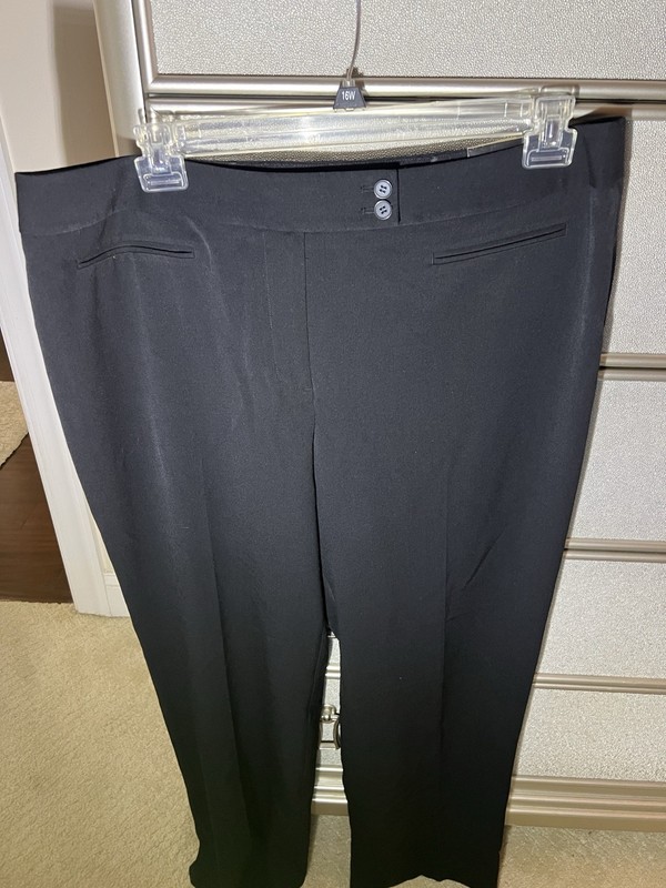 Lane Bryant Women’s Size 18 Average Black Solid Flat Front Button Dress Pants