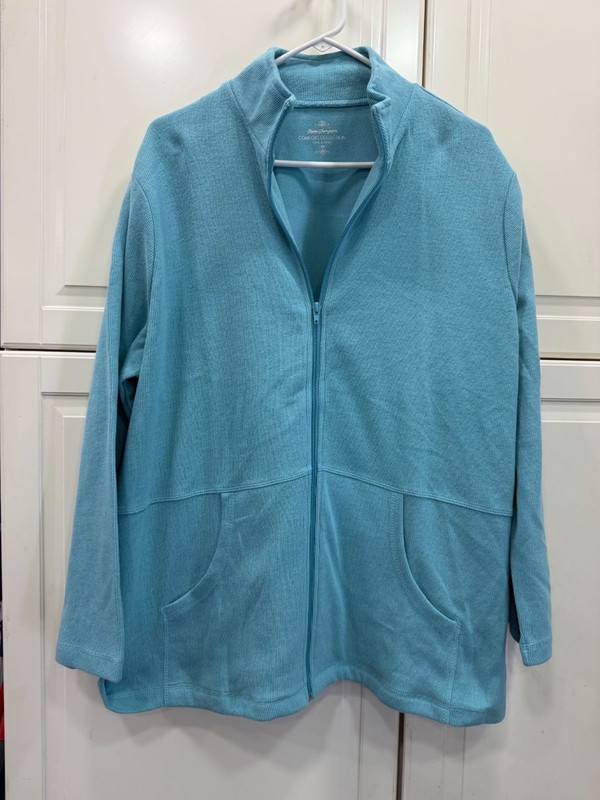 Manhattan Comfort Collection Womens Full-Zip Jacket Size 2X Light Blue