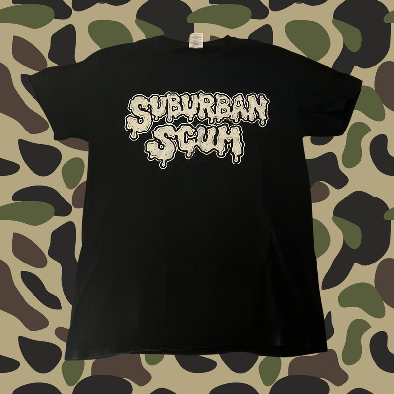 SUBURBAN SCUM BLACK MEDIUM T SHIRT GILDAN