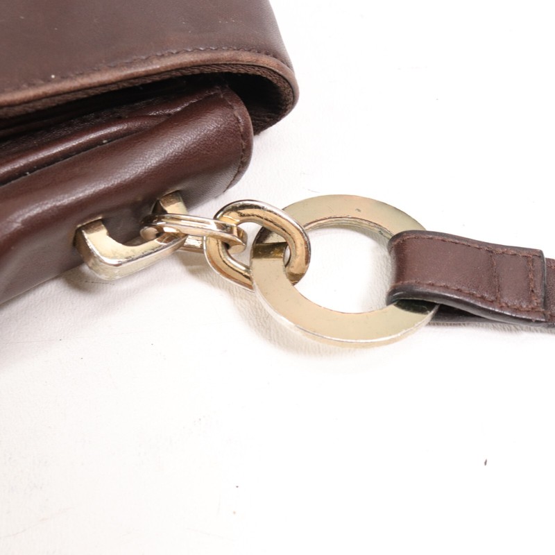 Vtg Leather Co Liz Claiborne Crossbody Handbag S Brown Purse Shoulder Bag Adj gallery