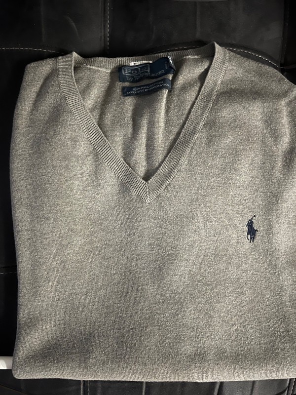 🔥Polo Ralph Lauren V-neck vest extra large men color gray gallery