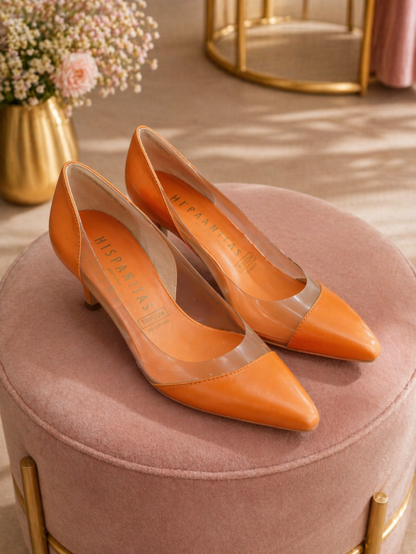 HISPANITAS TACONES NARANJA - TALLA 37